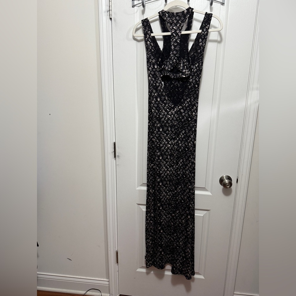 NWT RVCA Rite Moves Maxi Dress Size XS Juniors Black Print Built In Bra Viscose - Picture 4 of 16